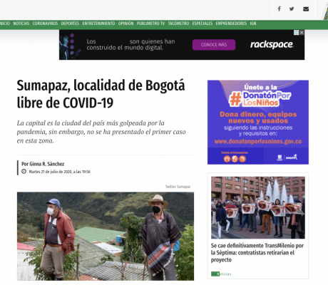 Sumapaz, localidad de Bogotá libre de COVID-19