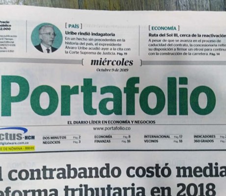 Periódico Portafolio versión impresa